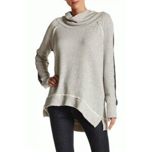 Free People Yo Yo Cowl Neck Pullover Sweater Size XS Gray Oversized Sweatshirt